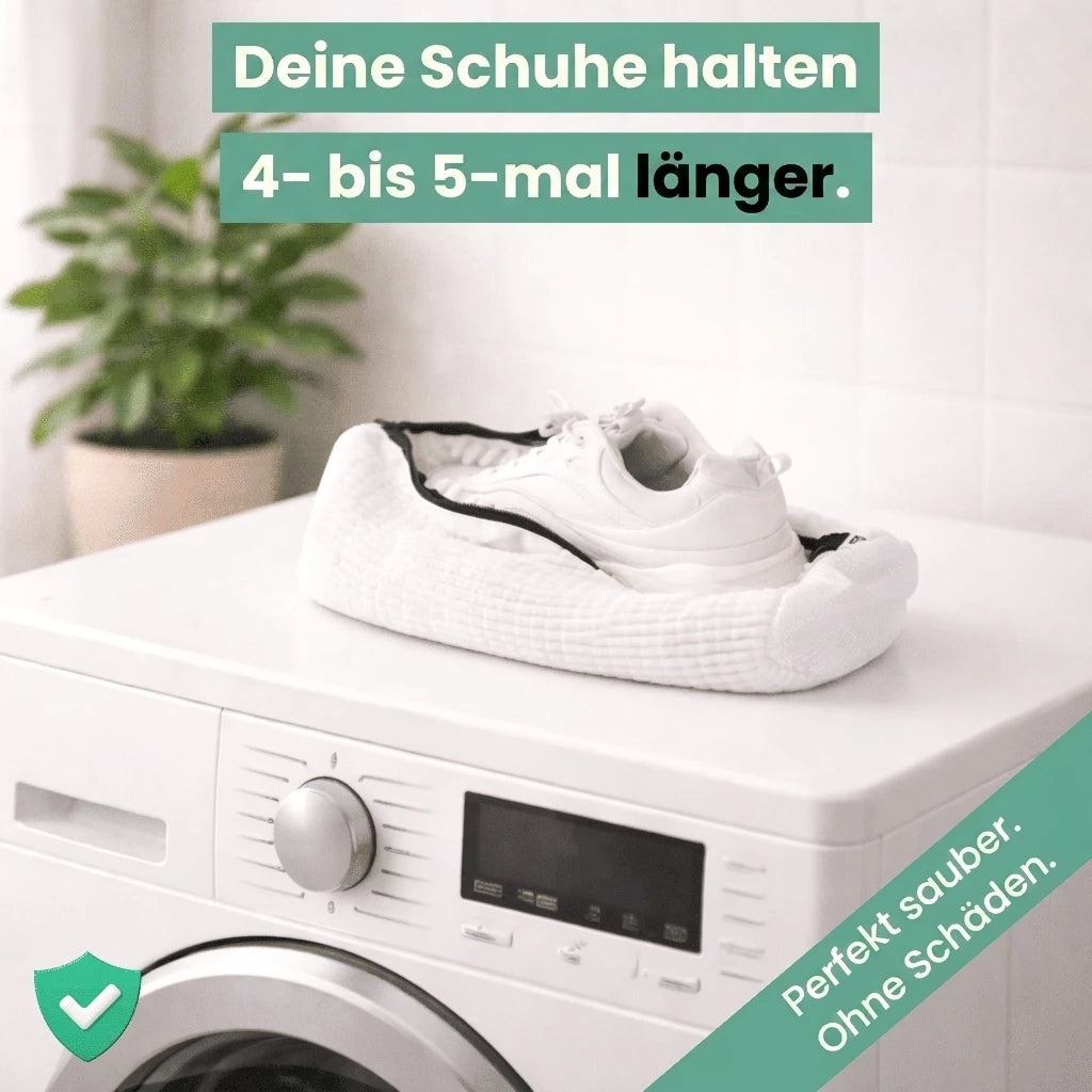 Deine Schuhe halten länger, weißer Beutel